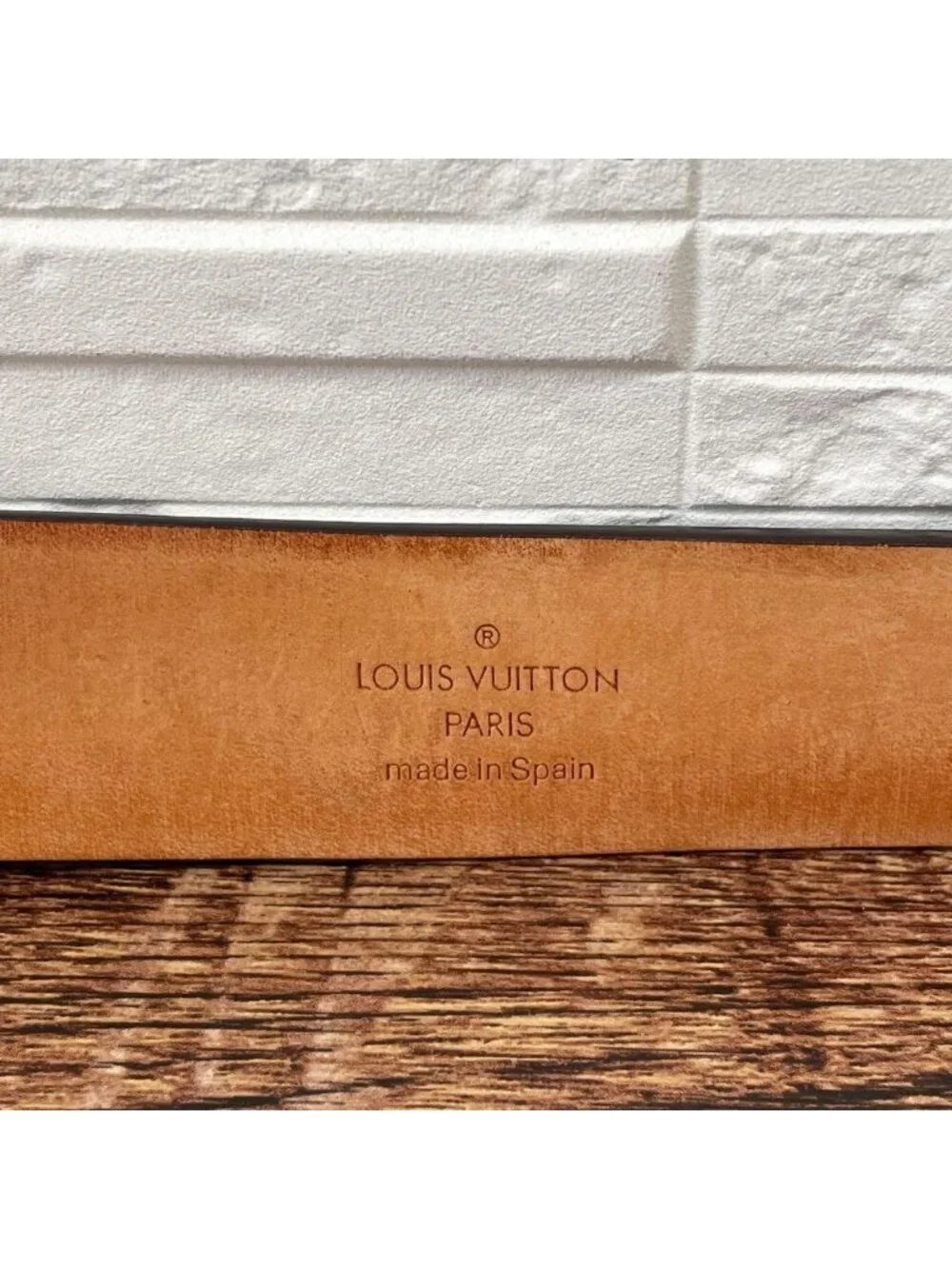 Louis Vuitton Leather Monogram Ceinture Belt Gold Brown